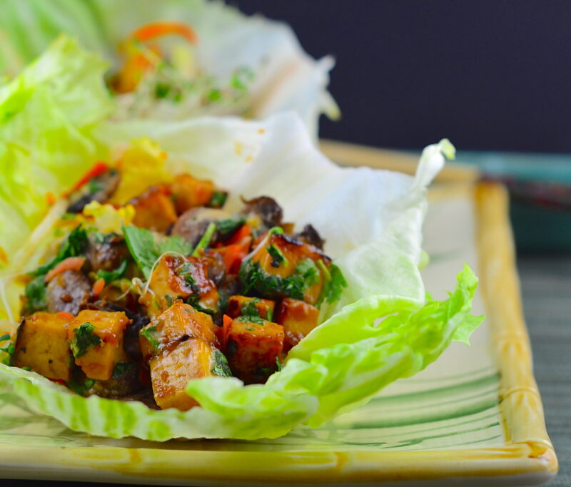 vegan thai lettuce cups