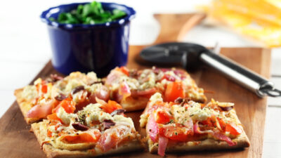 Vegetarian_Greek_Pizza_Flatbread___Spinach_Saute_