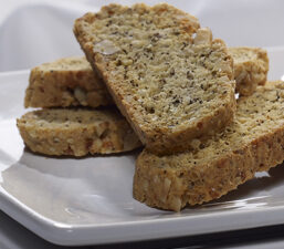 Walnut Asiago & Black Pepper Biscotti