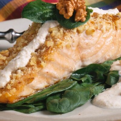 Walnut Crusted Salmon with Buttermilk
