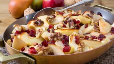 Walnut Dusted Oven-Baked Apples and Pears