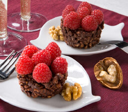 Walnut Raspberry Chocolate Tartlets