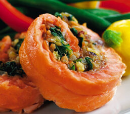 Walnut Stuffed Salmon