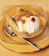 Warm Banana Sundaes with Almond Dulce De Leche Sauce