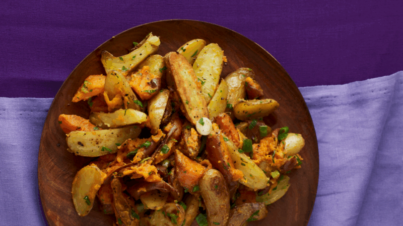 warm fingerling potato salad