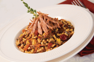 Warm Kamut Salad with Caramelized Squash and Cranberry Fig Chutney