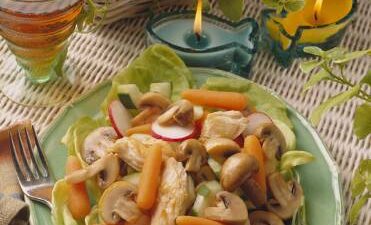 Warm Mushroom and Chicken Salad Provencal