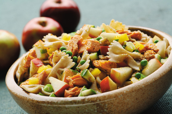 Warm Salmon Pasta Salad