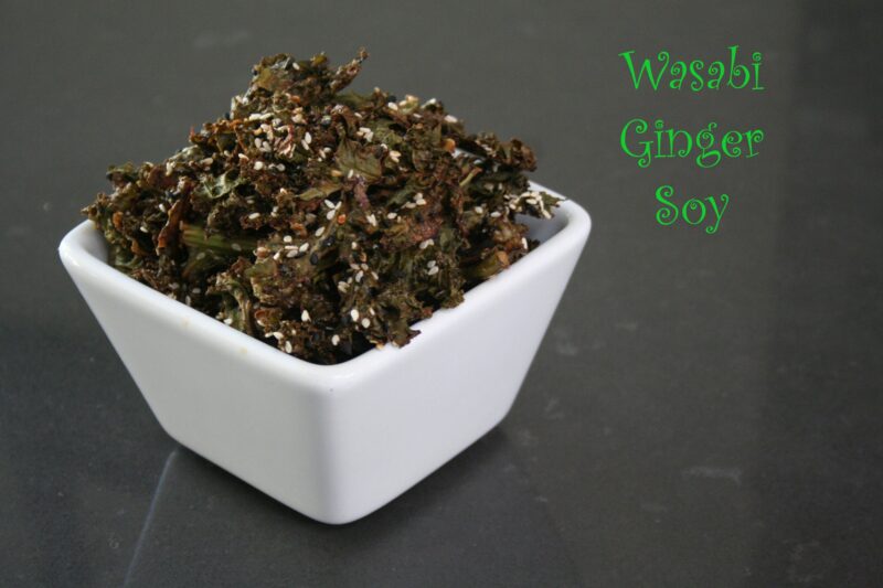 Wasabi soy ginger kale chips