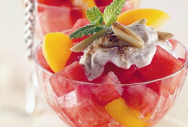 Watermelon and Peaches Dessert