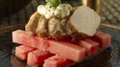 Watermelon Chicken Curry Stacks