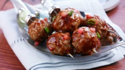 Watermelon Glazed Mini Barbequed Meatballs