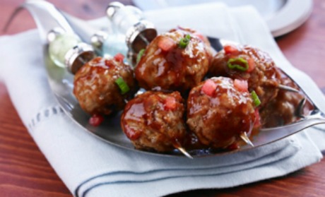Watermelon Glazed Mini Barbequed Meatballs