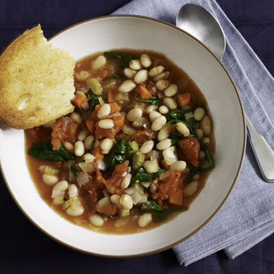 White Bean Soup with Lemon and Garlic Cornbread