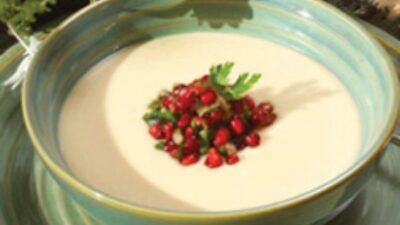 White Bean Soup with Pomegranate Salsa