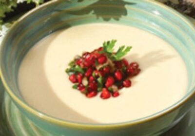 White Bean Soup with Pomegranate Salsa
