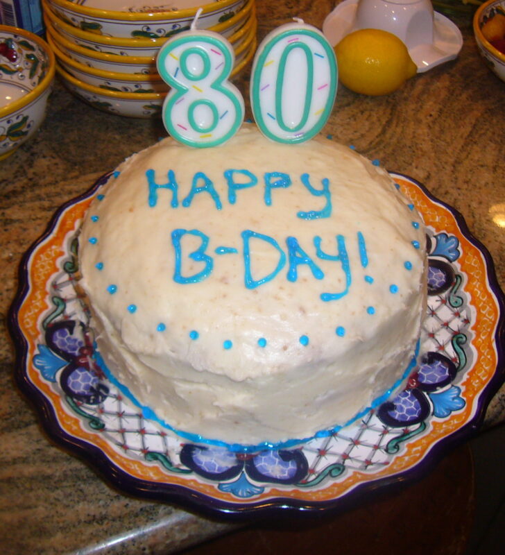 White Birthday Cake with Buttercream Frosting