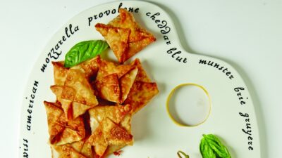 White Cheddar and Cremini Wontons