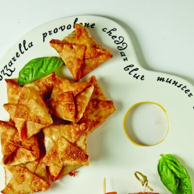 White Cheddar and Cremini Wontons