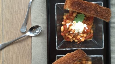 White Bean Stew with Goat Cheese