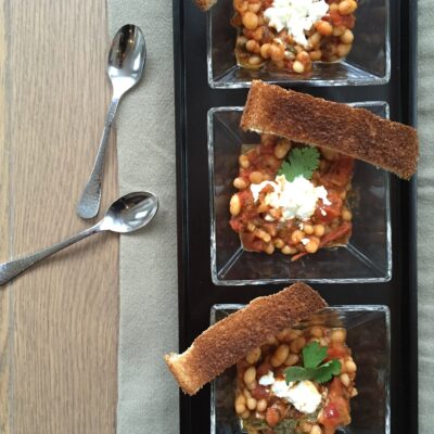 White Bean Stew with Goat Cheese