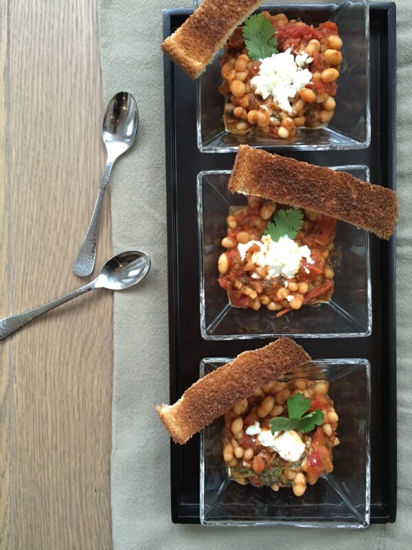 White Bean Stew with Goat Cheese