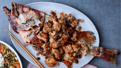Whole Fried Red Snapper with Chili Garlic Sauce