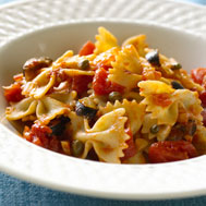 Whole-Wheat Bow Tie Pasta With Puttanesca Sauce