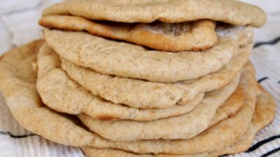 No Knead Whole Wheat Pita