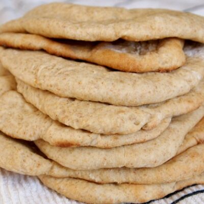 No Knead Whole Wheat Pita