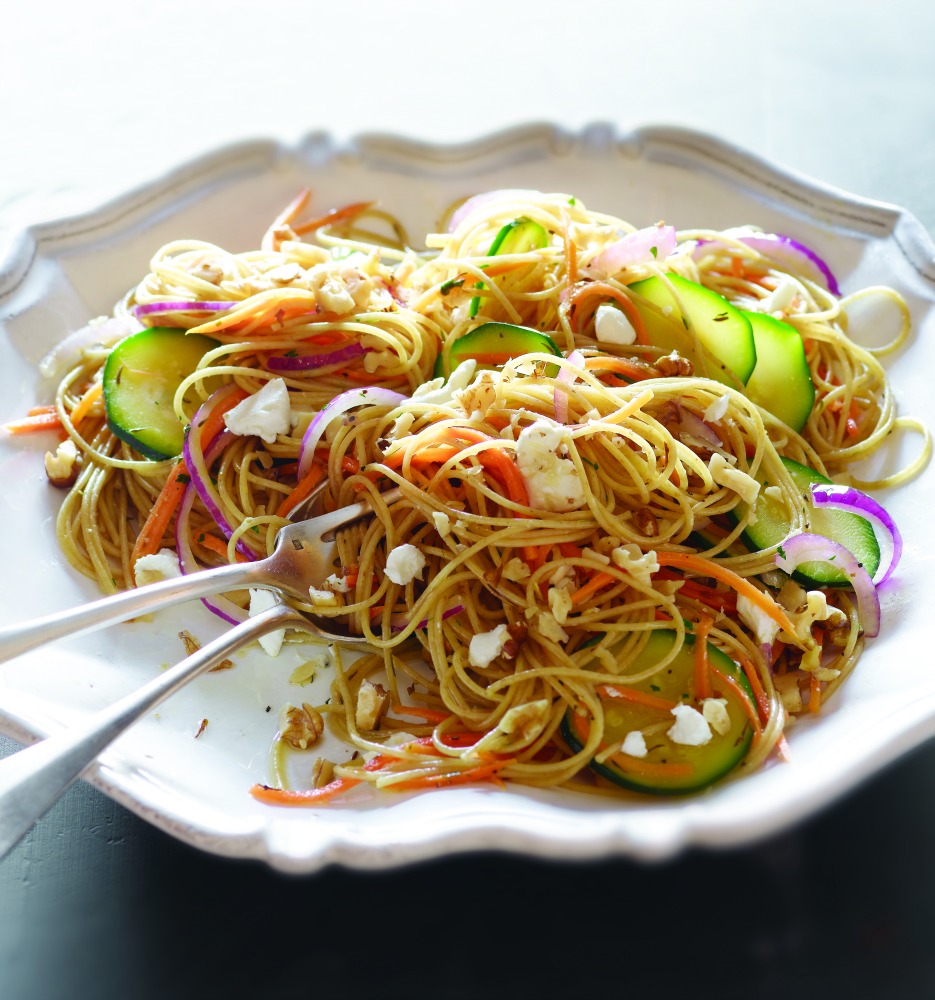 Whole Wheat Spaghetti and Goat Cheese Crumble