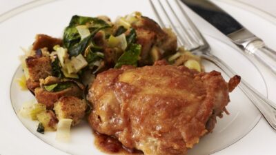 Whole Wheat Stuffing with Leeks