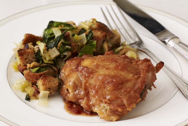 Whole Wheat Stuffing with Leeks