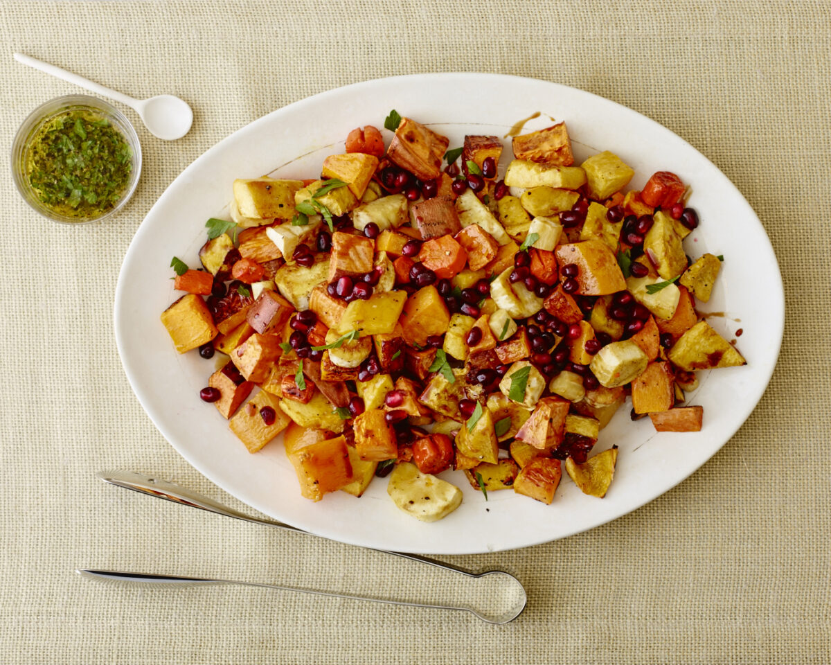 ROASTED FALL VEGETABLES WITH POMEGRANATE MOLASSES