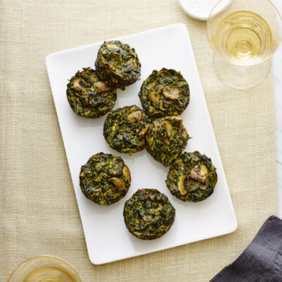 Spinach kugel cupcakes