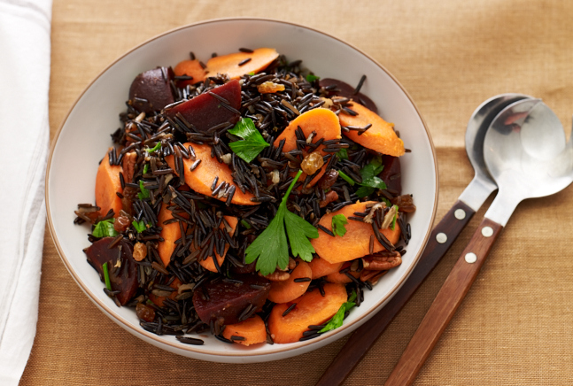 Wild Rice with Carrots and Beets