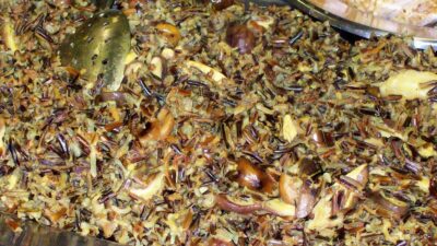 wild rice with mushrooms and chestnuts