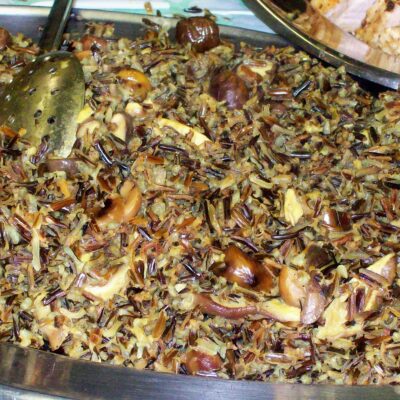 wild rice with mushrooms and chestnuts