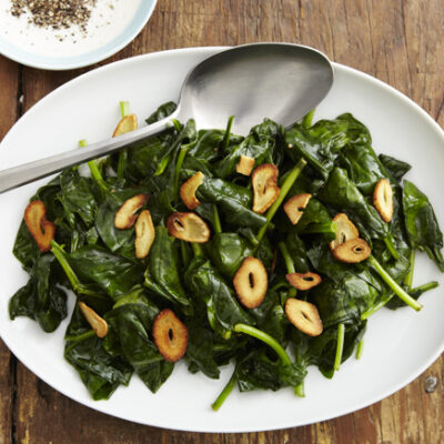 Wilted Spinach with Crispy Garlic
