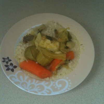 yellow cous cous soup