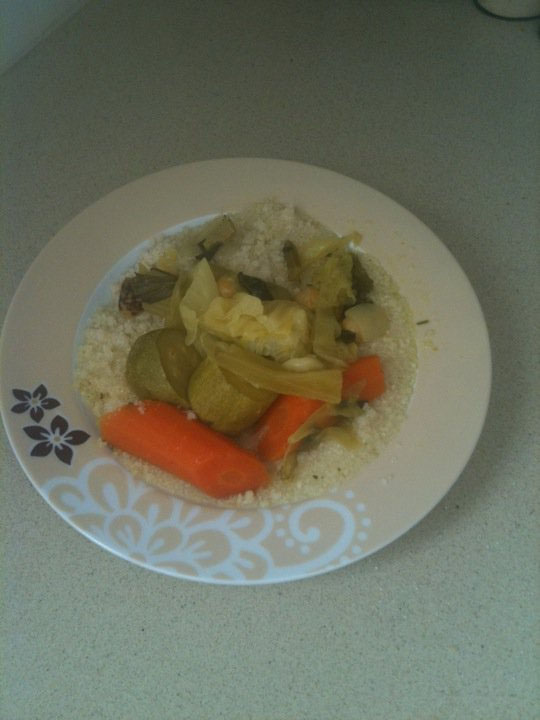 yellow cous cous soup