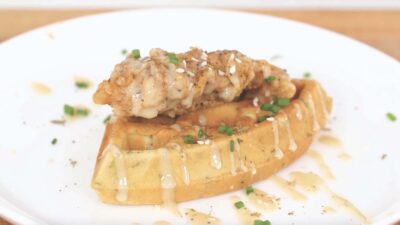 Za'atar Chicken and Falafel Waffle