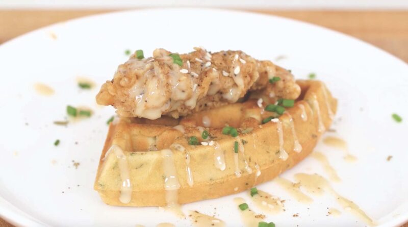 Za'atar Chicken and Falafel Waffle
