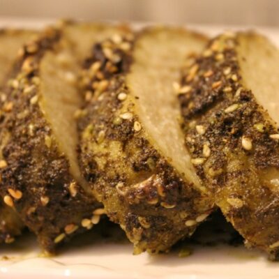 zaatar crusted gefilte fish