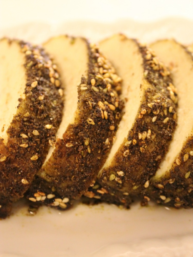 zaatar crusted gefilte fish pin