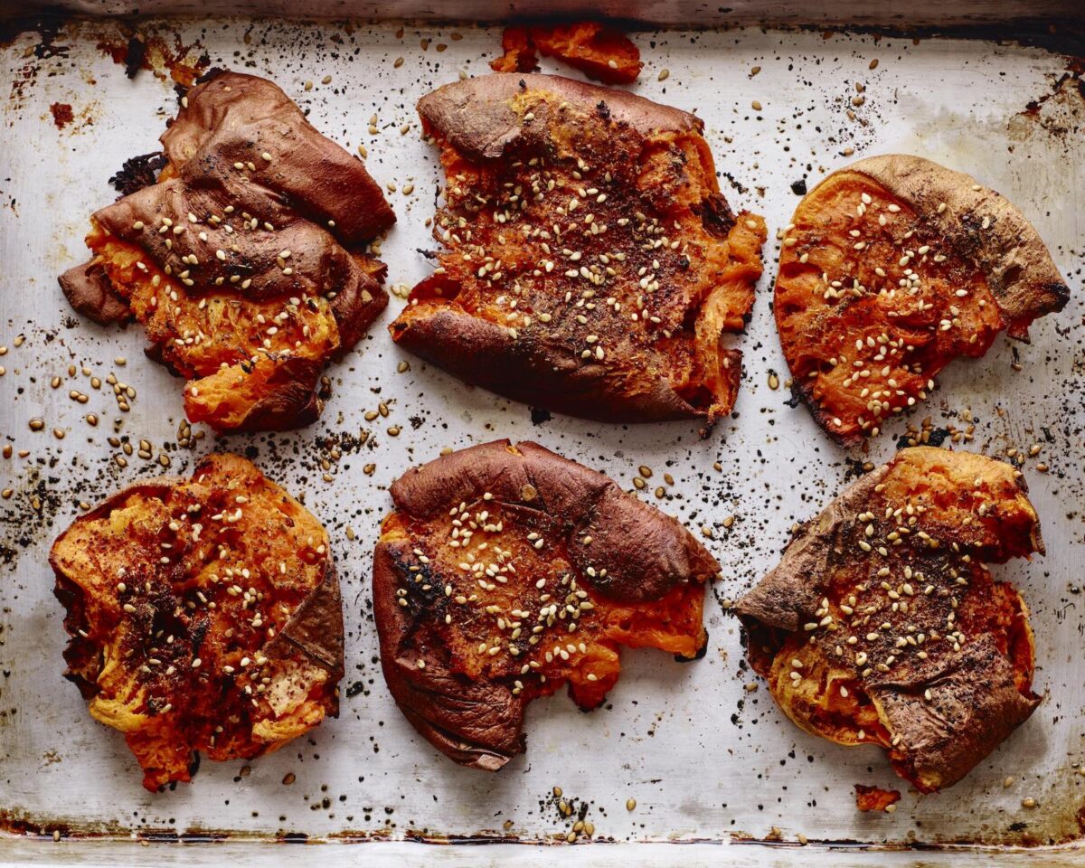 ZA&rsquo;ATAR SMASHED SWEET POTATOES