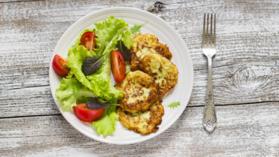 spinach and zucchini latkes