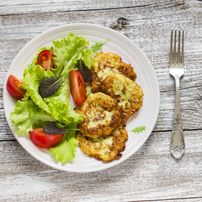 spinach and zucchini latkes