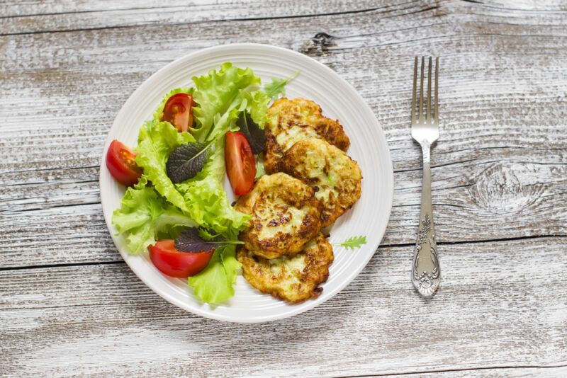 spinach and zucchini latkes