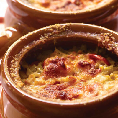 cheesy vegetable crocks